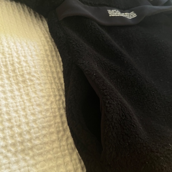 Pangaia Sz. S Unisex Recycled Wool Fleece Half-Zip Hooded Jacket Black - Picture 7 of 12